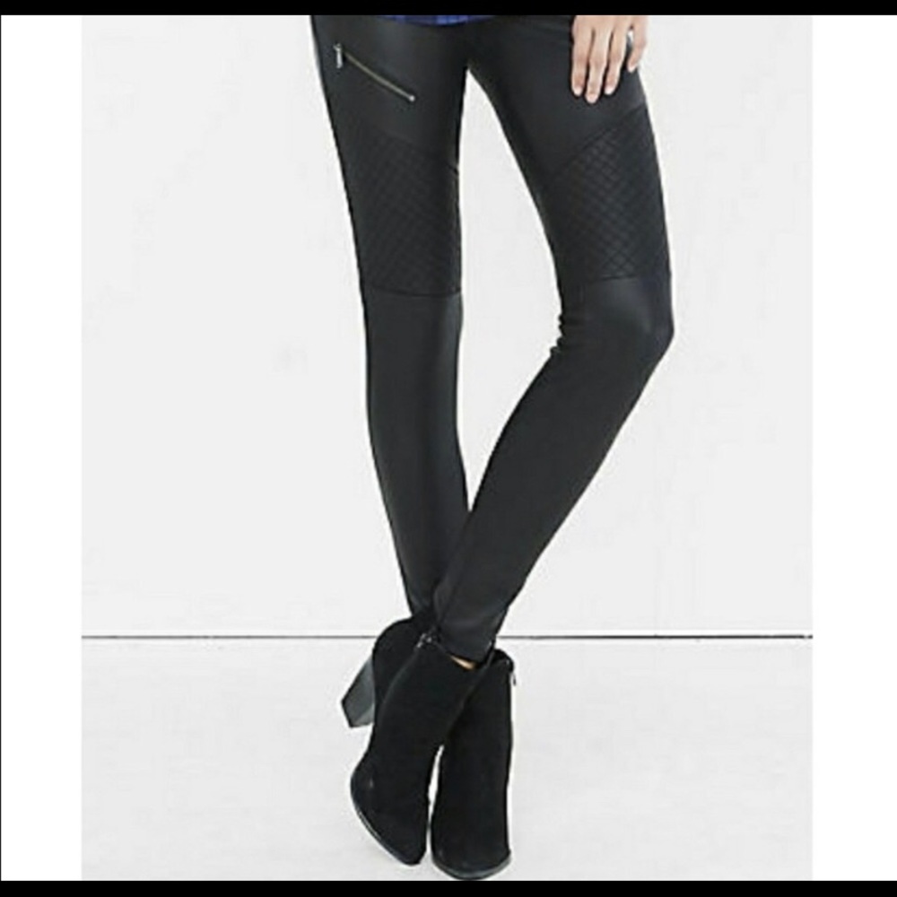 Express. Faux leather Moto Zipper leggings. Brand New, never worn, no tags